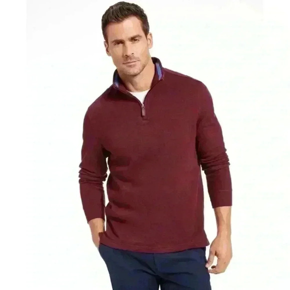 Club Room Mens 1/4 Zip Mock Neck Pullover Sweater - Picture 1 of 1
